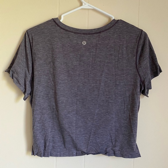 Lululemon Intended Crop Tee in Heathered Black Currant (purple) - Picture 2 of 7